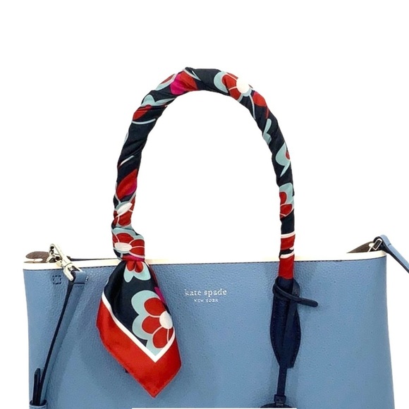 Kate Spade Blue Shoulder Bag with Scarf Accent - Picture 2 of 9